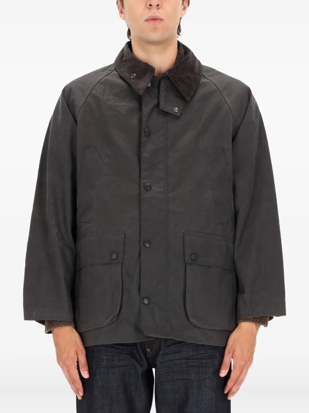 Barbour corduroy collar jacket | gris | Image 1