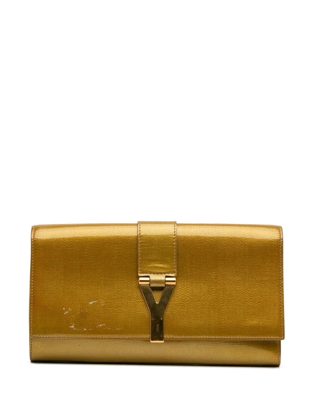Saint Laurent Pre-Owned 2000-2012 Patent Chyc Ligne clutch bag | Gold | Image 1