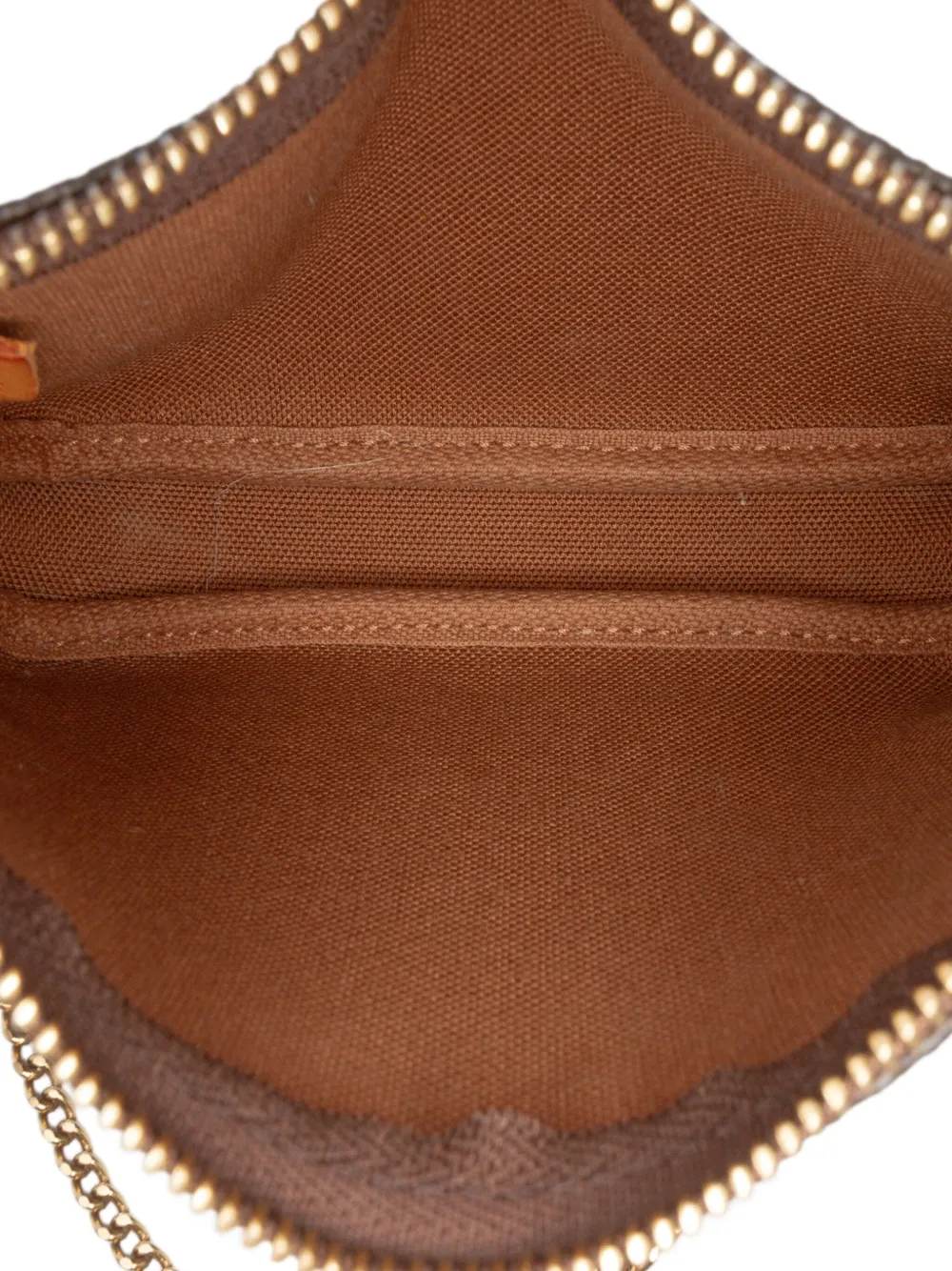 Pre-owned Louis Vuitton 2005 Monogram Mini Pochette Accessoires Handbag In Brown