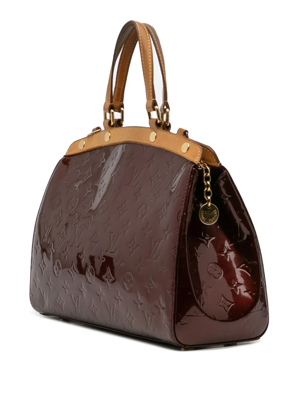 Pre-owned Louis Vuitton 2012 Monogram Vernis Brea Mm Satchel In Red
