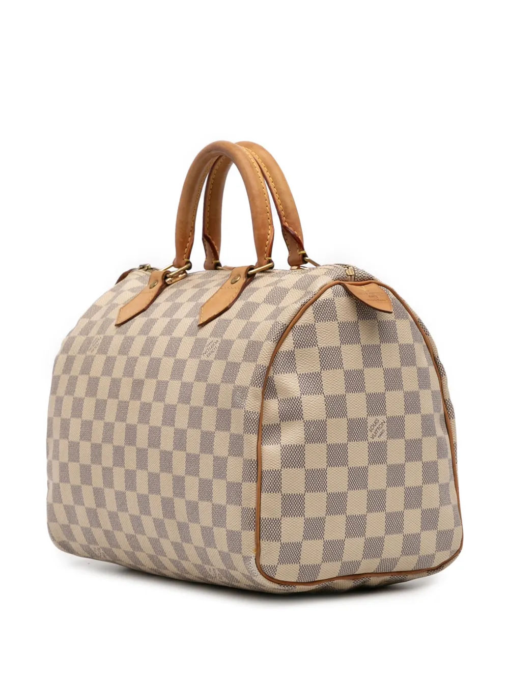 Pre-owned Louis Vuitton 2011 Damier Azur Speedy 30 Boston Bag In White