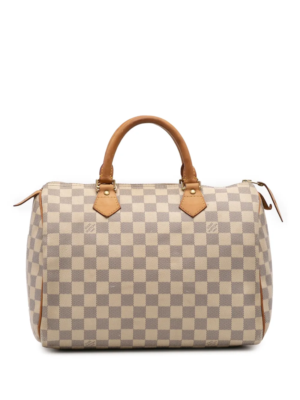 Pre-owned Louis Vuitton 2011 Damier Azur Speedy 30 Boston Bag In White