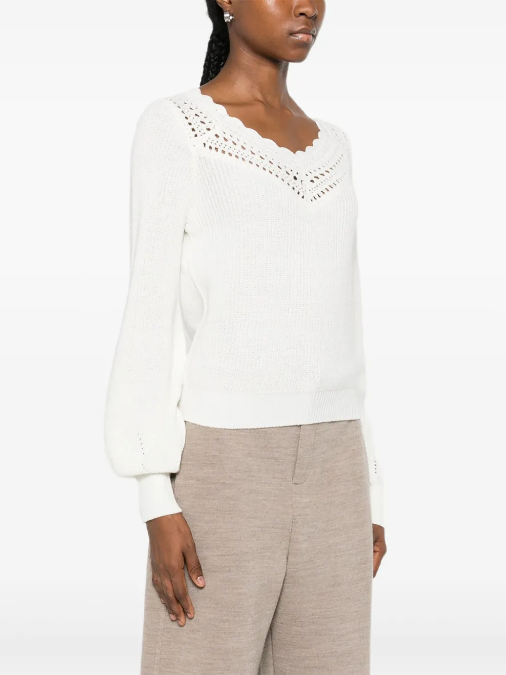 TWINSET Opengebreide trui Wit