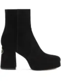 Valentino Garavani 95mm platform logo heel boots - Black