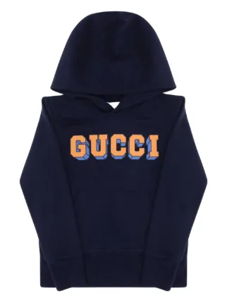 Gucci Kids logo-print Hoodie | Blue | FARFETCH