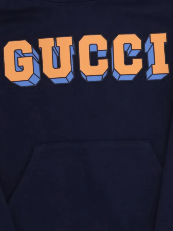 Gucci Kids logo-print Hoodie | Blue | FARFETCH