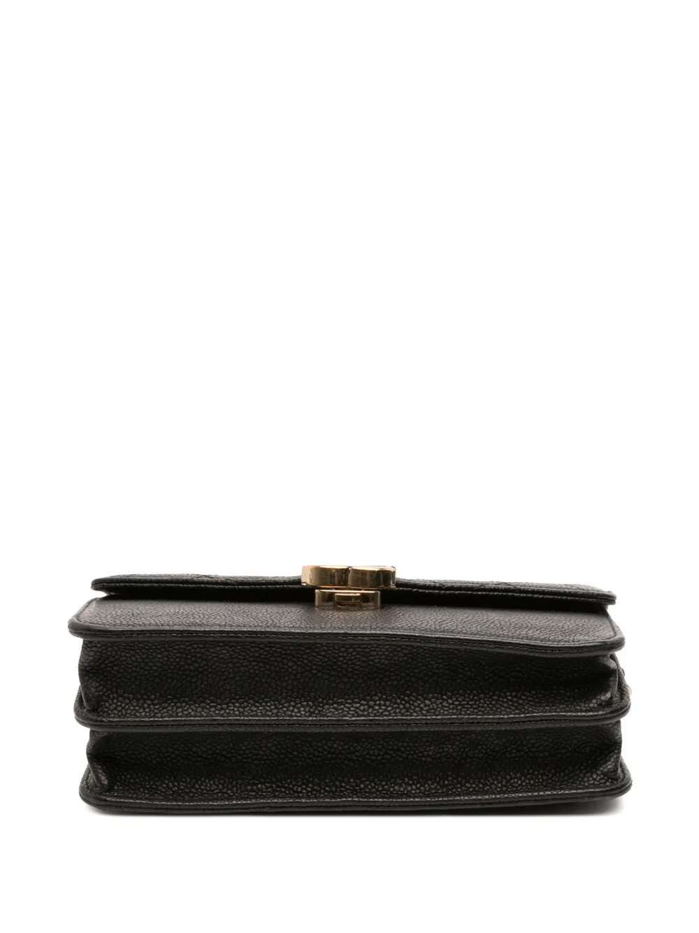 Pre-owned Chanel 2018 Paris-cuba Square Quilted Caviar Thread Around Wallet On Chain Crossbody Bag In Black