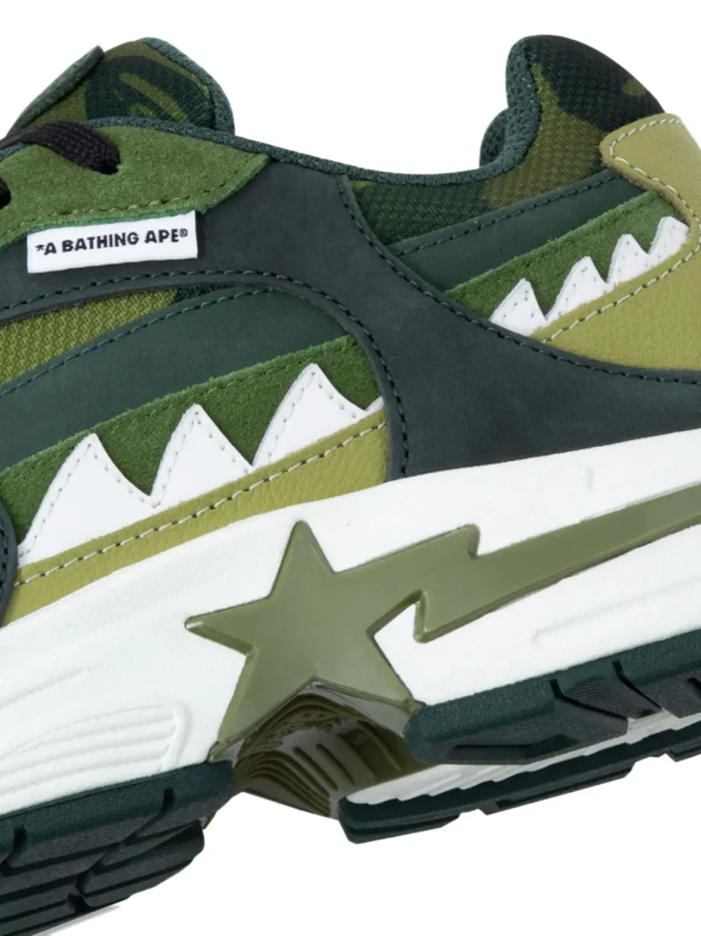 A Bathing Ape Shark Sta Sneakers In Green