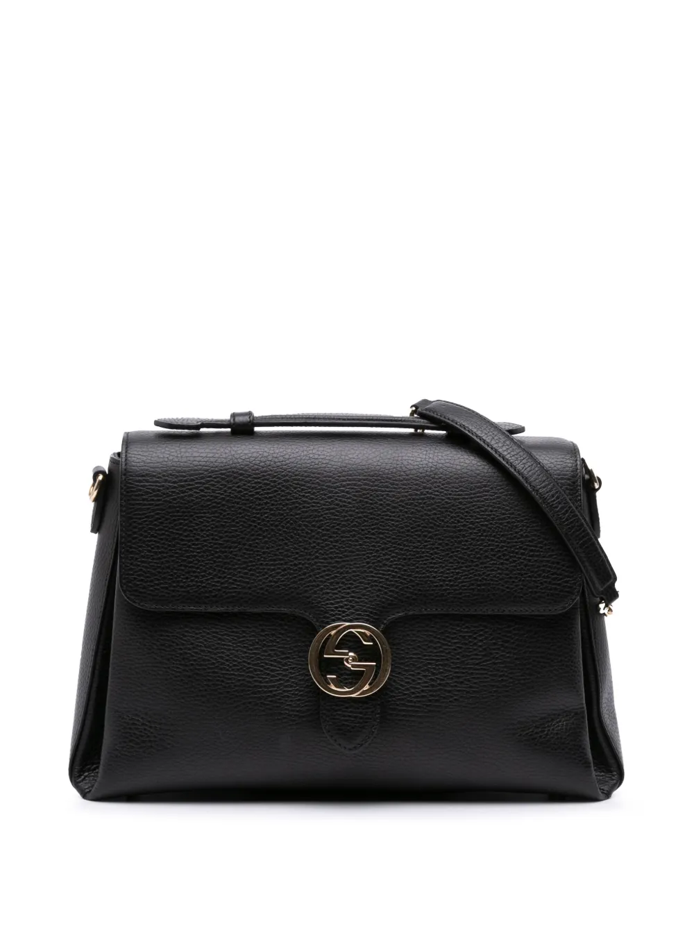 Gucci Pre-Owned 2016-2025 Medium Dollar Calf Interlocking G satchel | Black | Image 1
