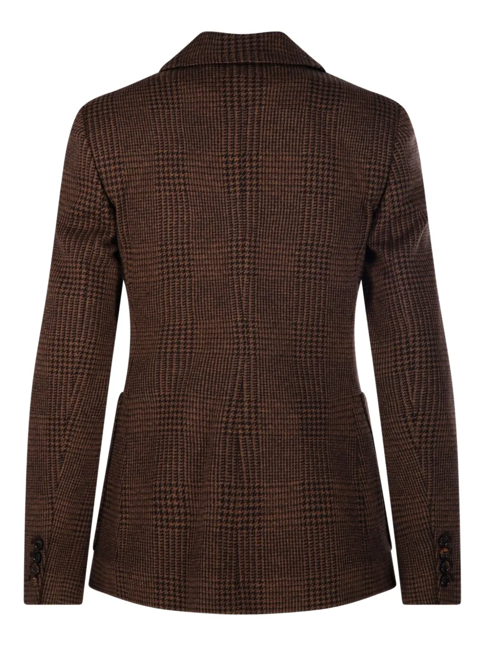 Max Mara Check Double-breasted Blazer In Brown