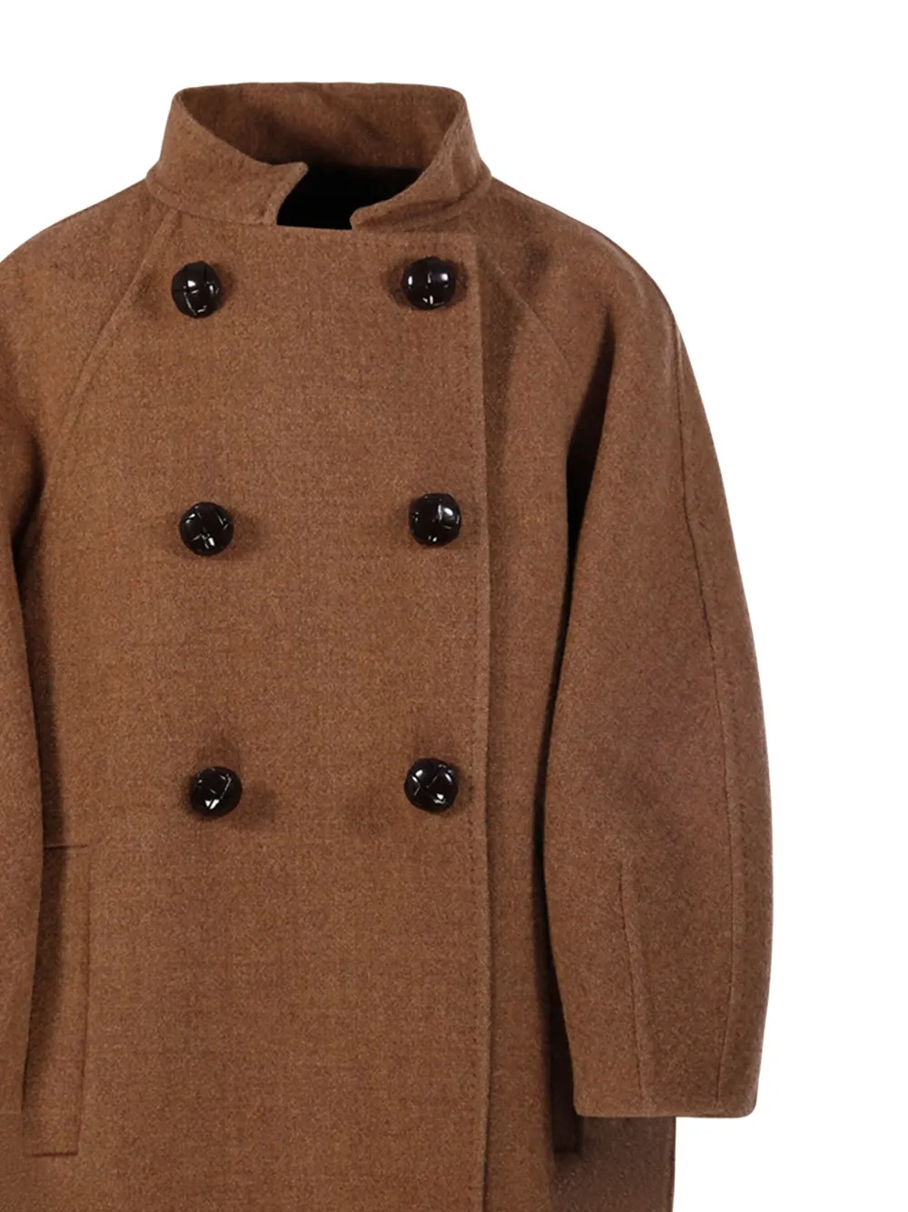 Max Mara Buttoned Coat In Brown