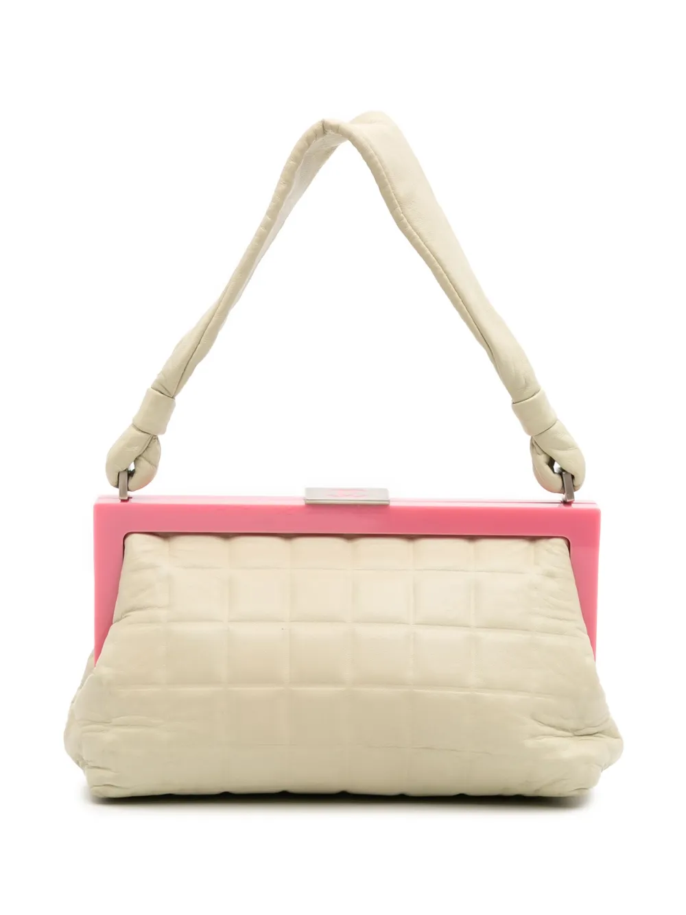 CHANEL Pre-Owned 2002-2003 Chocolate Bar Lambskin Frame Bag handbag | White | Image 1