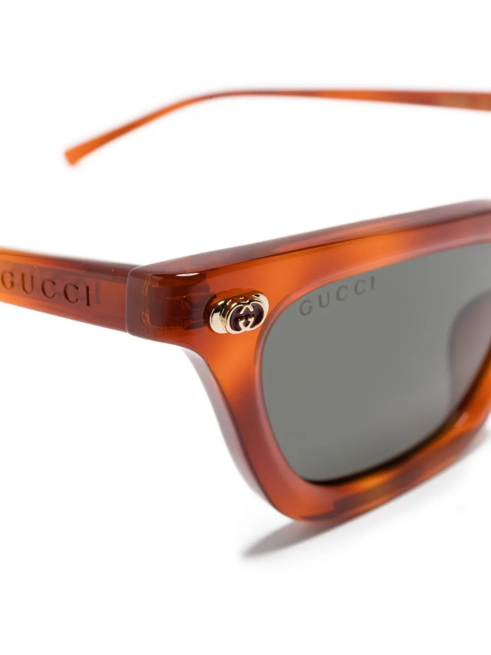 Gucci Eyewear Zonnebril met logodetail Bruin