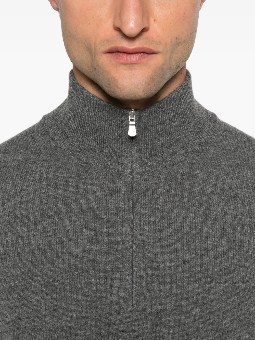 Giuuno Zip Neck Knitwear In Gray
