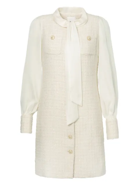 WEILL PARIS mini tweed pussy bow dress