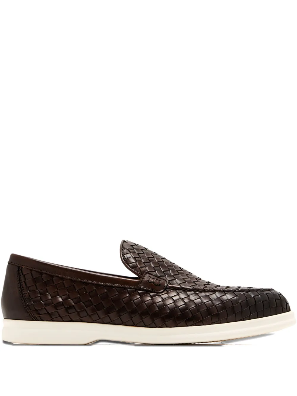 Doucal's woven leather loafers | Brown | Image 1