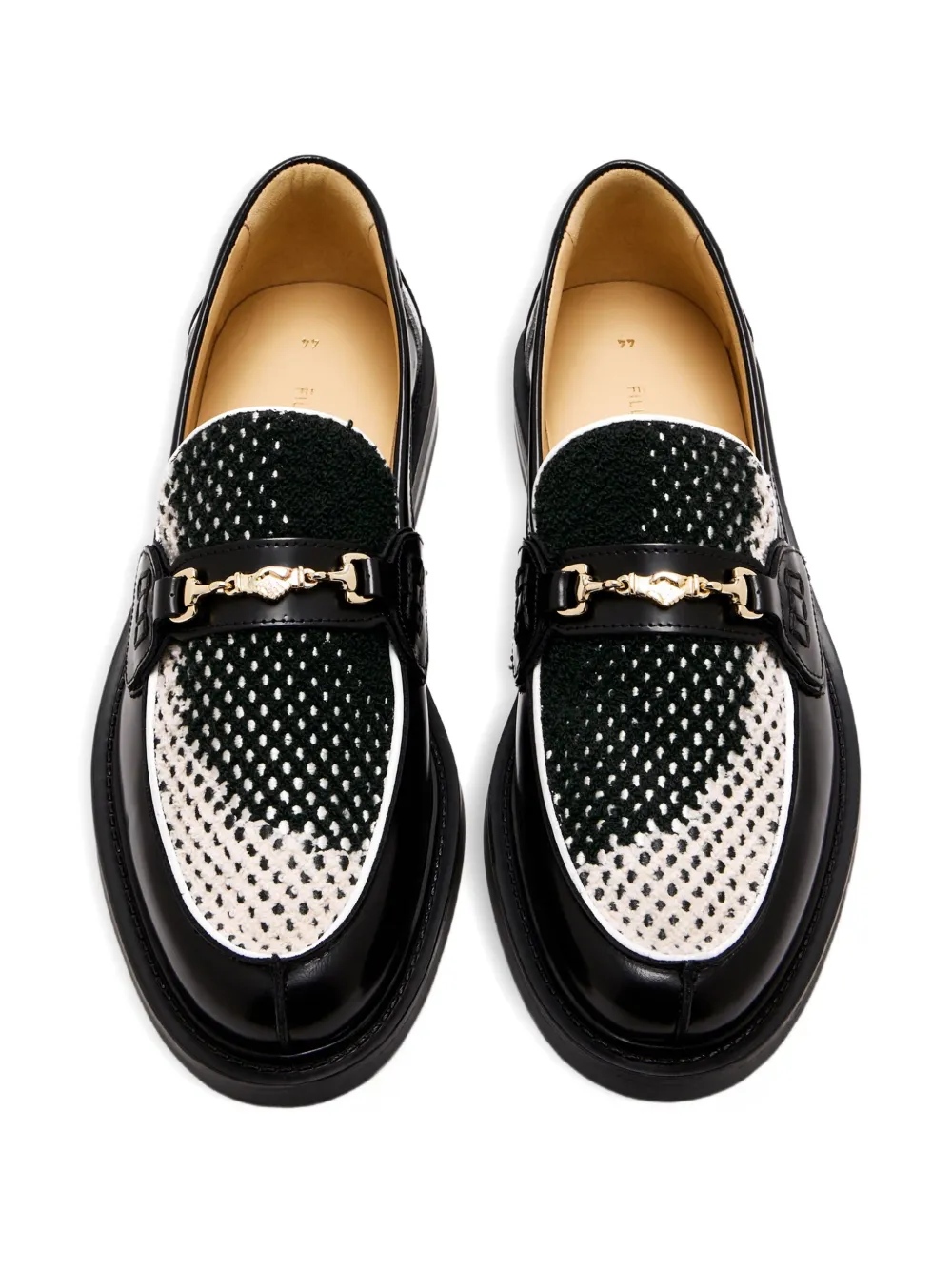 Filling Pieces Rugby Degrade leren loafers Zwart