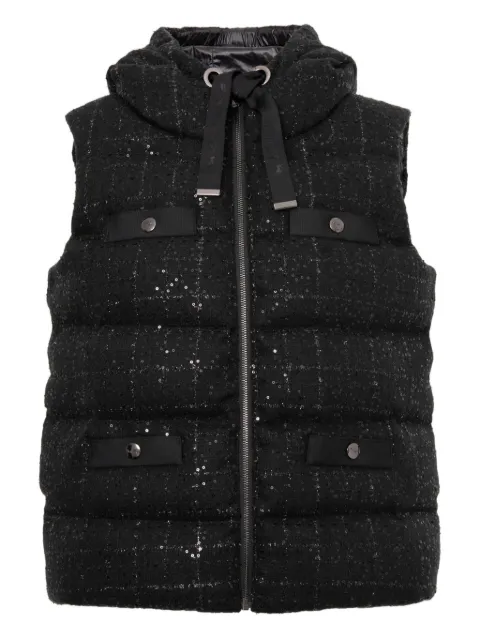 WEILL PARIS sleeveless tweed down gilet