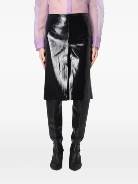 MSGM high-shine midi skirt