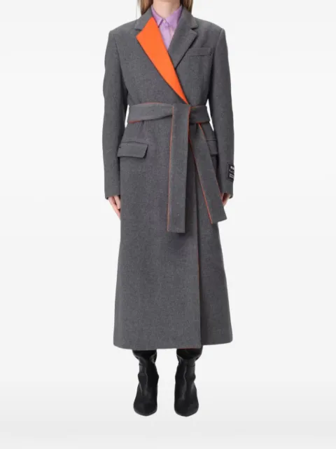 MSGM belted contrast-panel coat