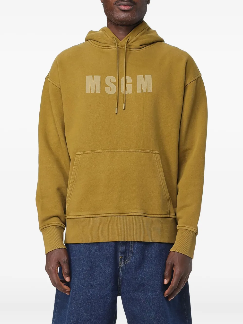 MSGM sudadera con capucha y logo | amarillo | Image 1