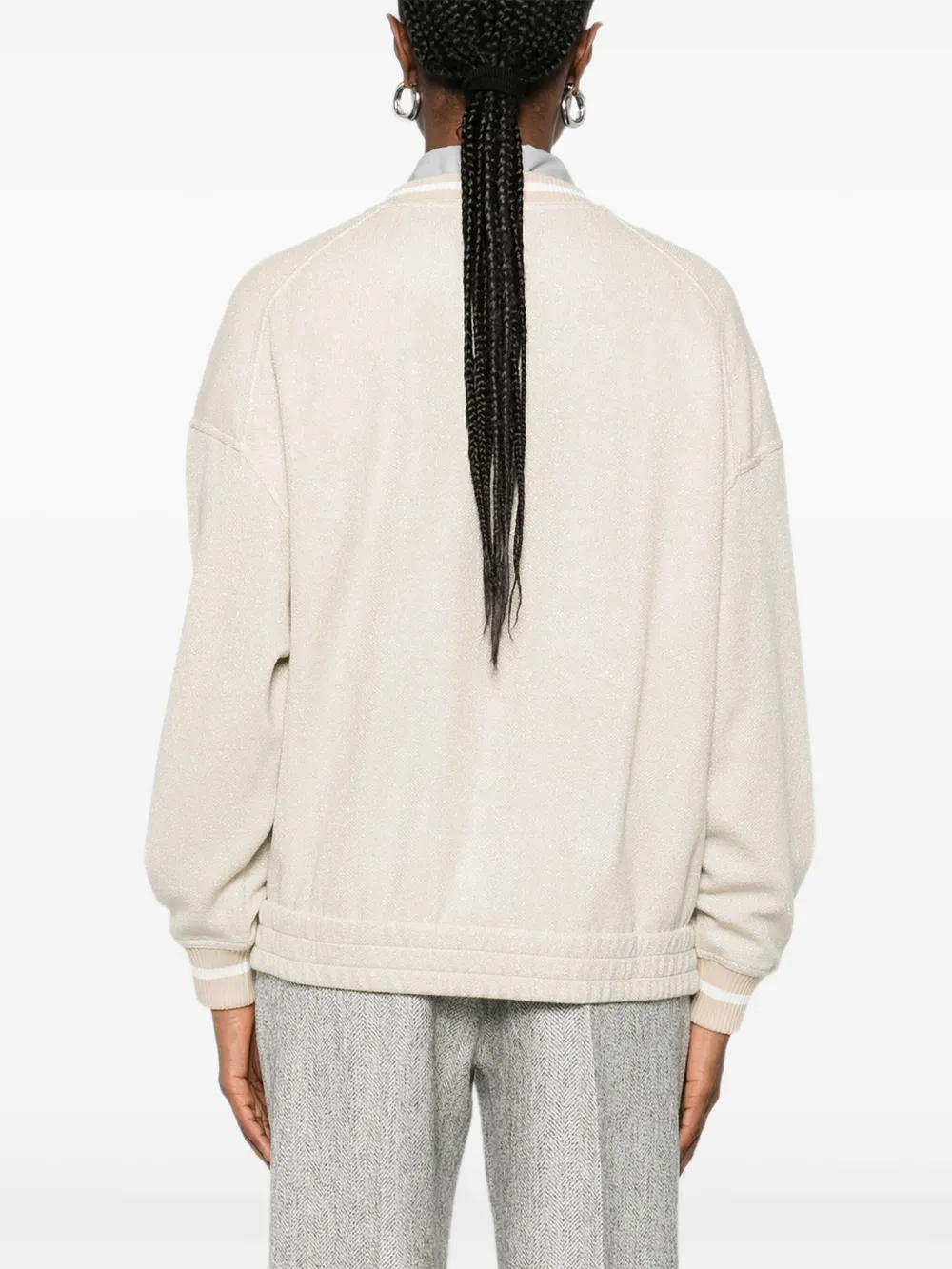 Brunello Cucinelli Trui met geborduurd logo Beige