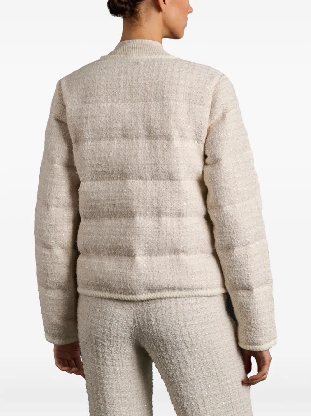Weill Paris Down Tweed Jacket In Neutral