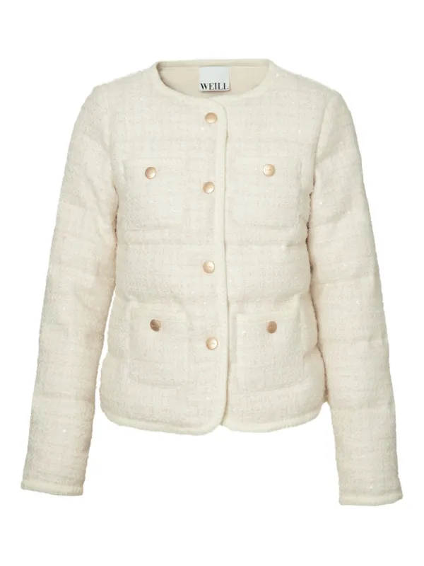 WEILL PARIS ツイード ダウンジャケット | ニュートラル | FARFETCH JP