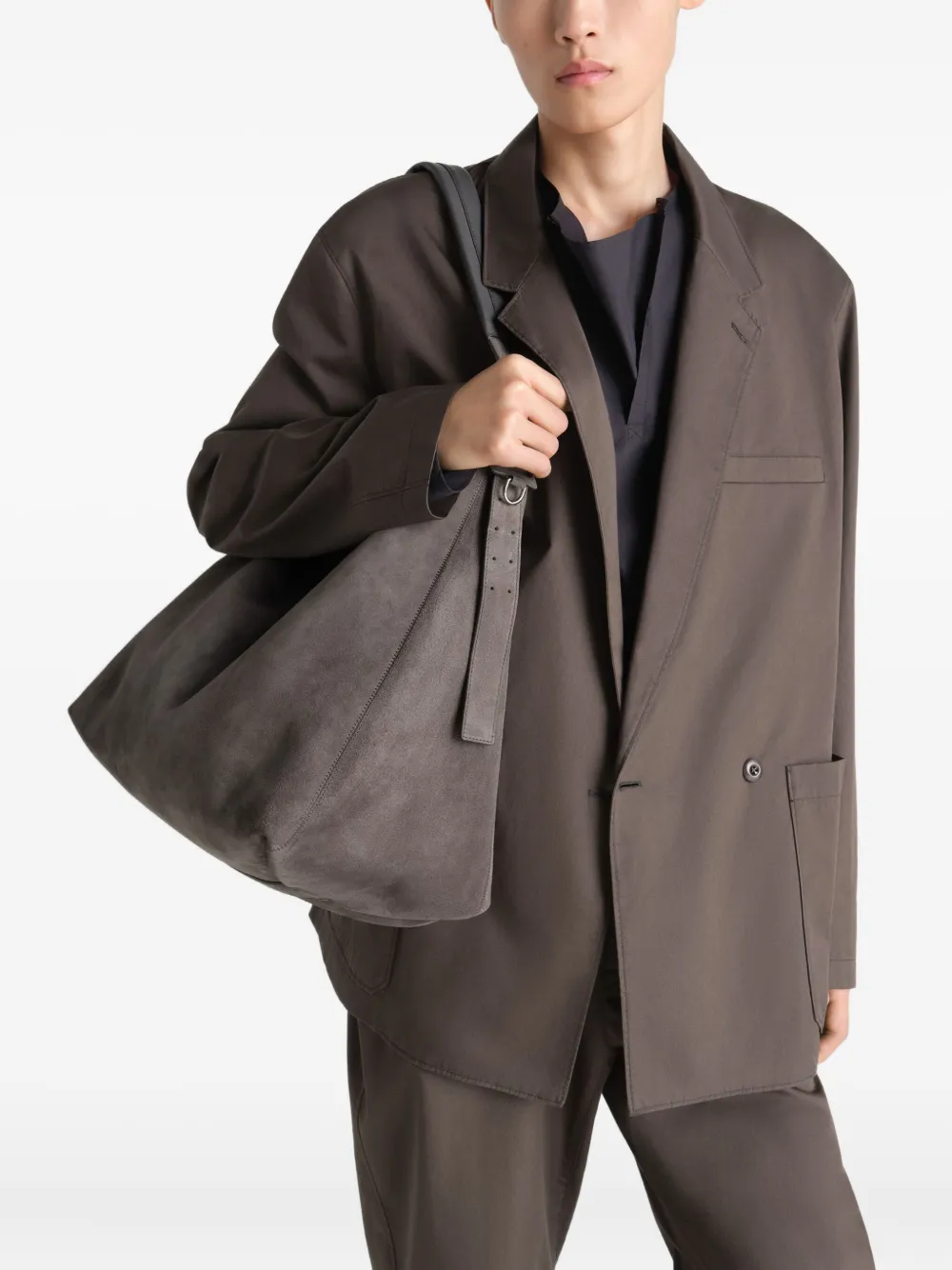 LEMAIRE belted suede shoulder bag | Men | Image 2