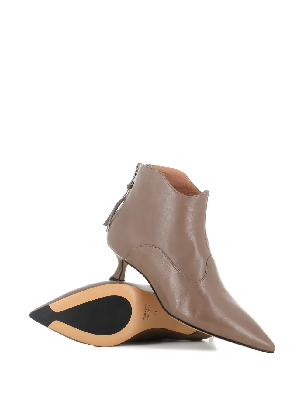 Tassinari Pointed Leather Boots In Brown