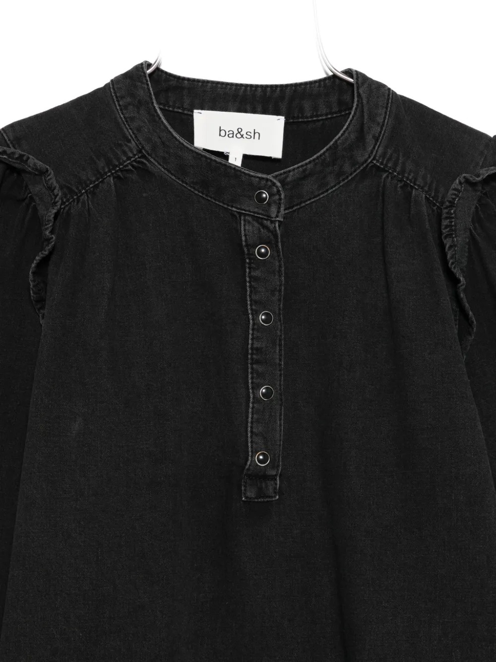 Ba&sh Mio Ruffled Blouse In Black