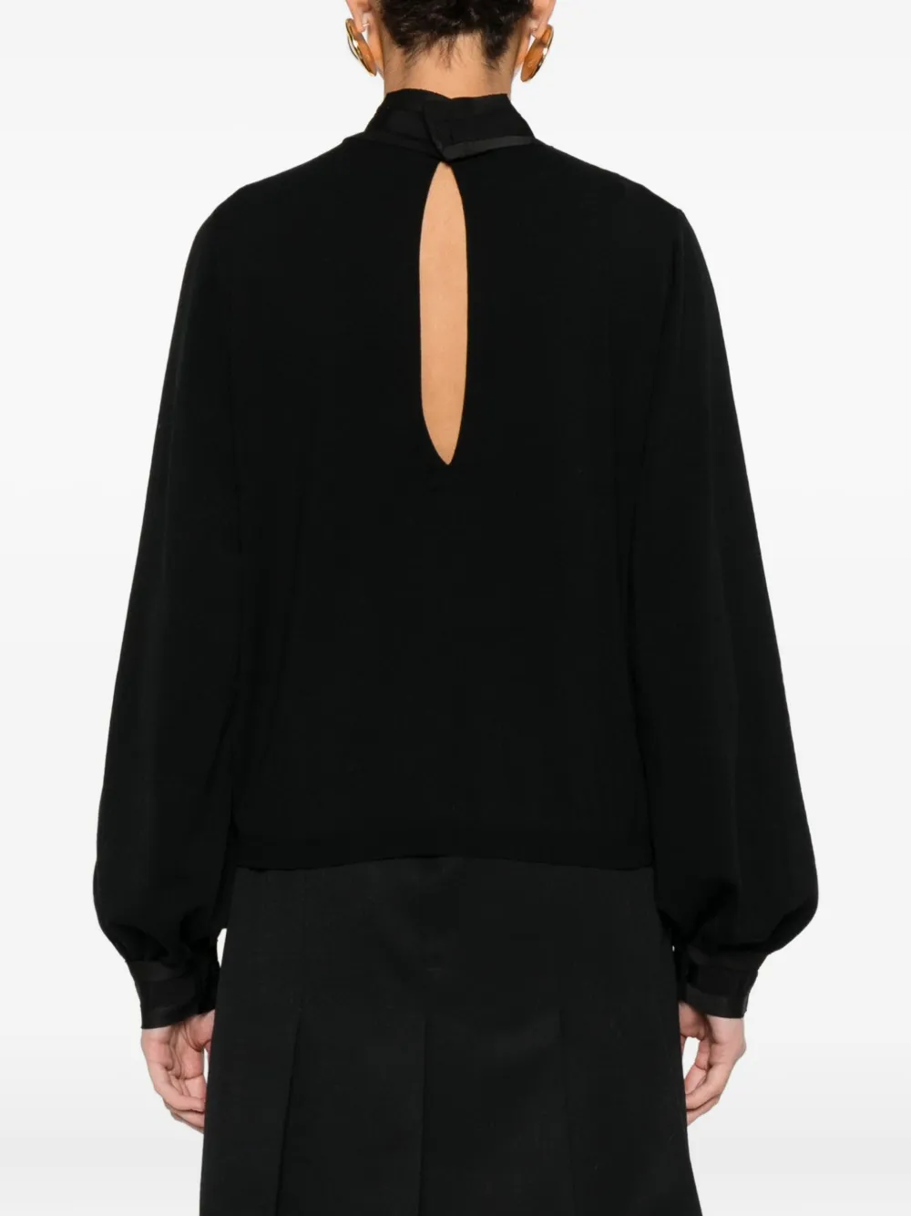 Ba&sh Cut-out High-neck Jumper In Black