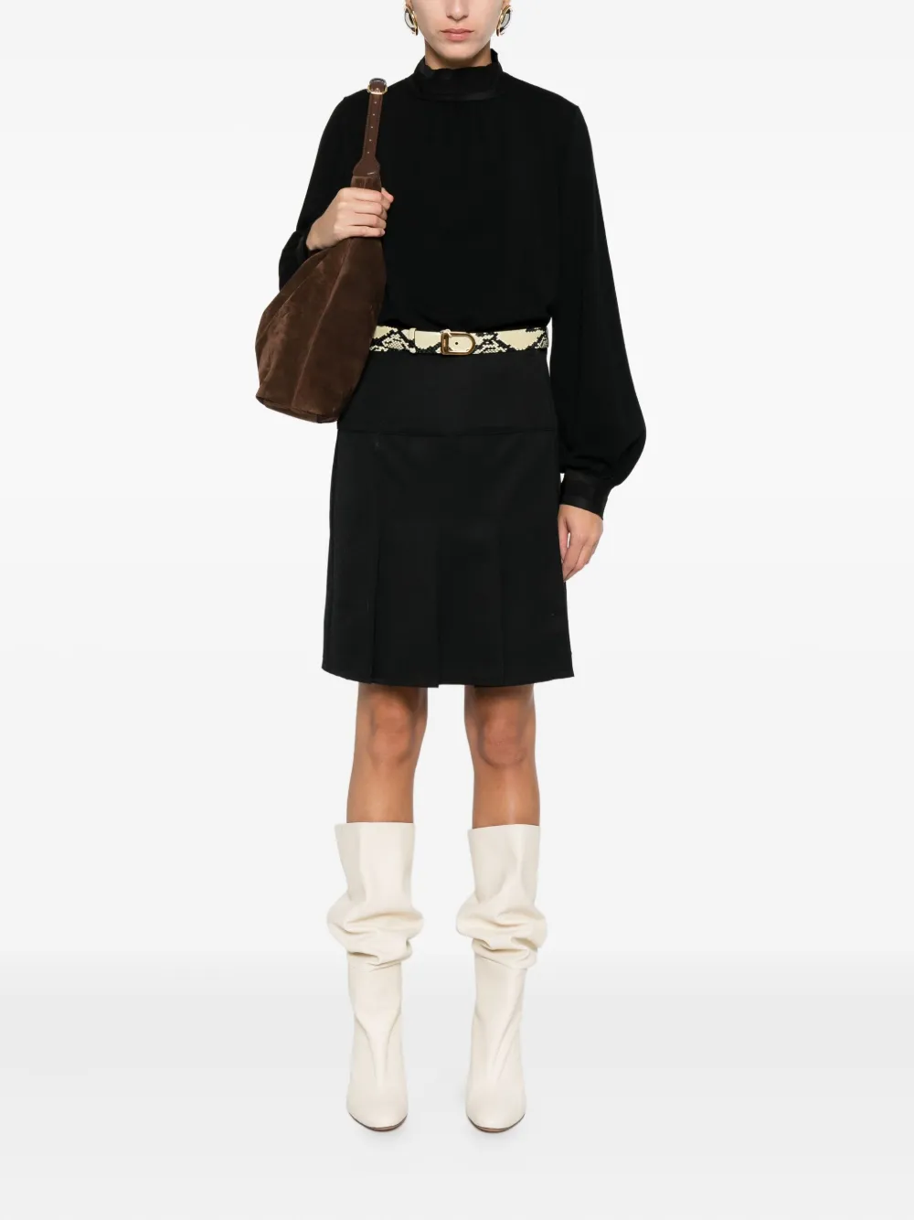Ba&sh Cut-out High-neck Jumper In Black