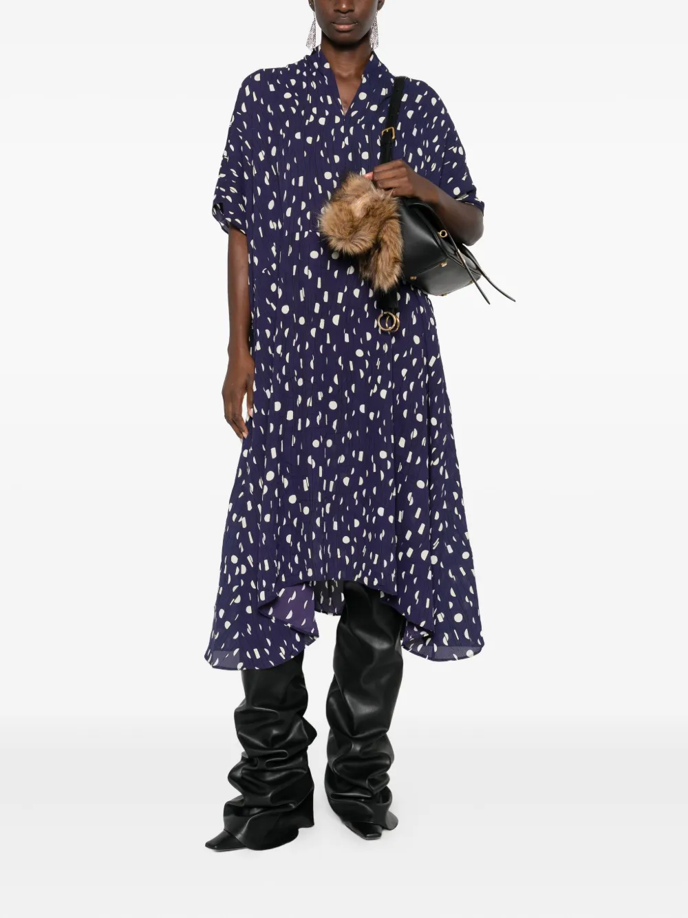 Balenciaga Jurk met stippen - Blauw