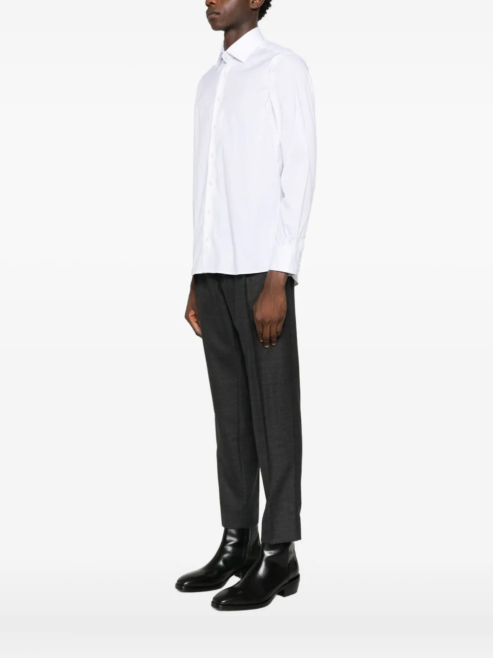 Sand Poplin Shirt In White
