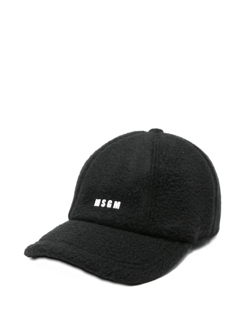 Msgm Logo-embossed Baseball Cap In Black