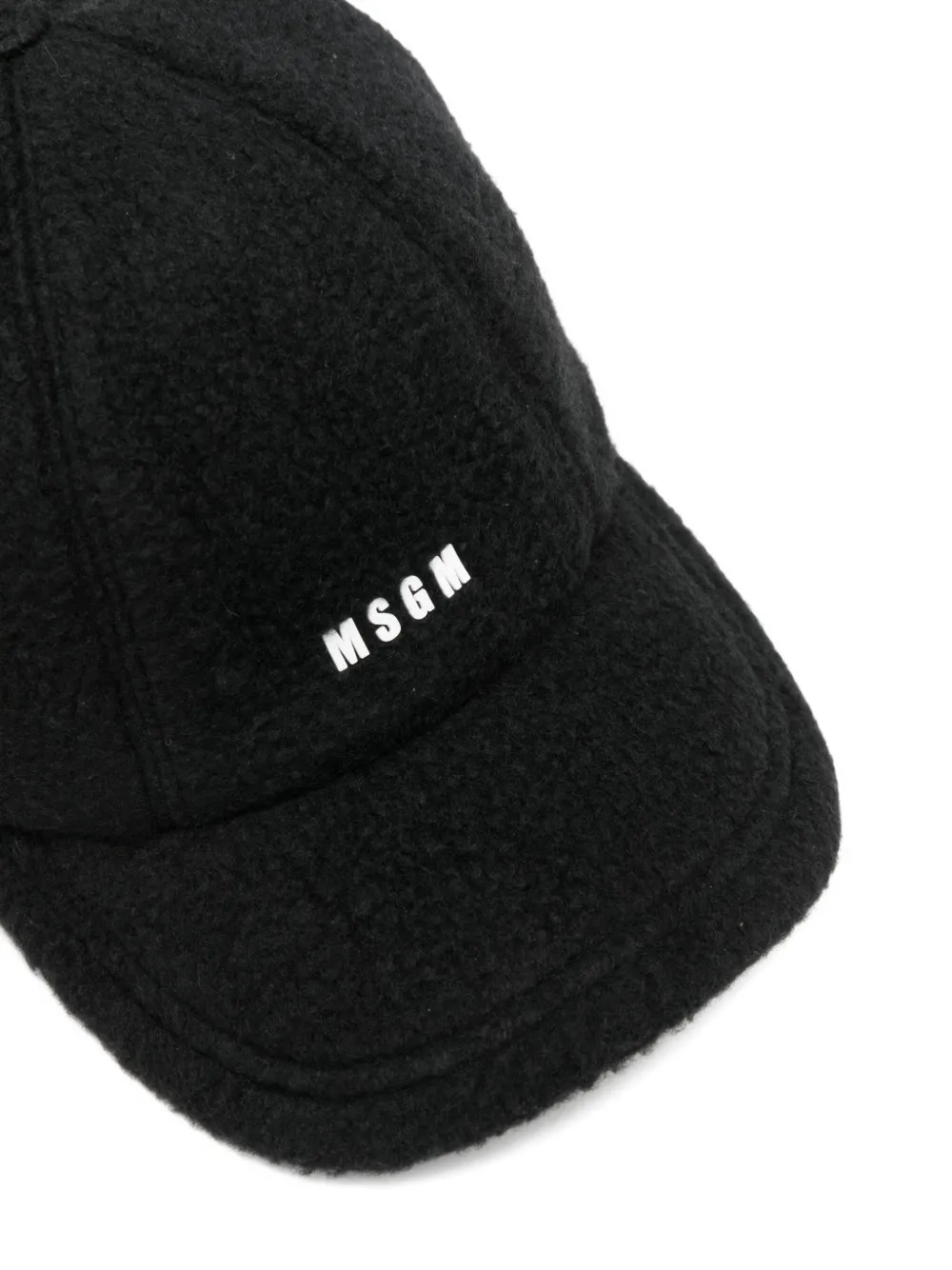 Msgm Logo-embossed Baseball Cap In Black