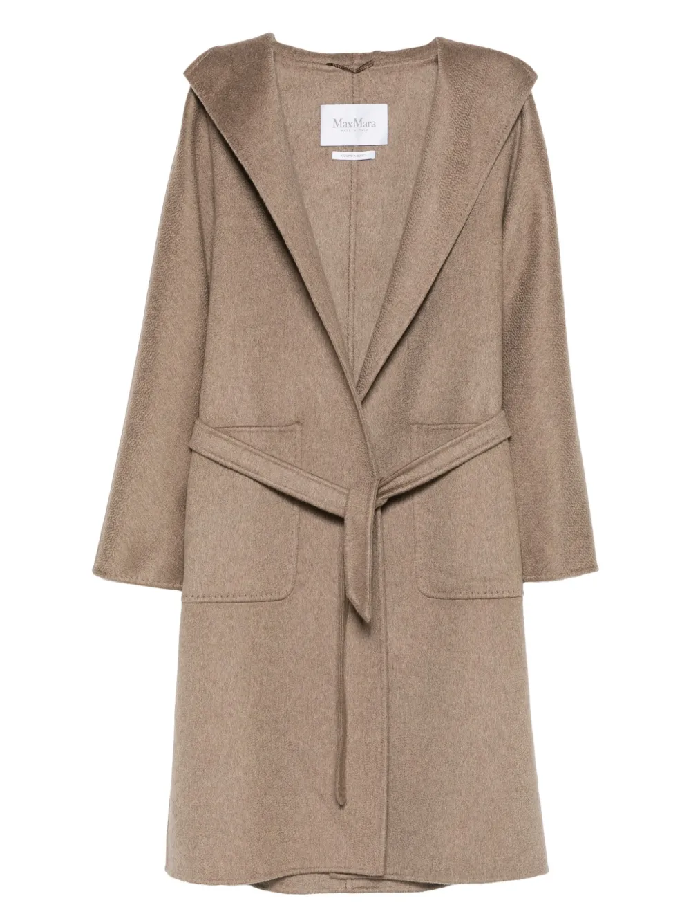 Max Mara abrigo con cinturón y capucha | marrón | Image 1