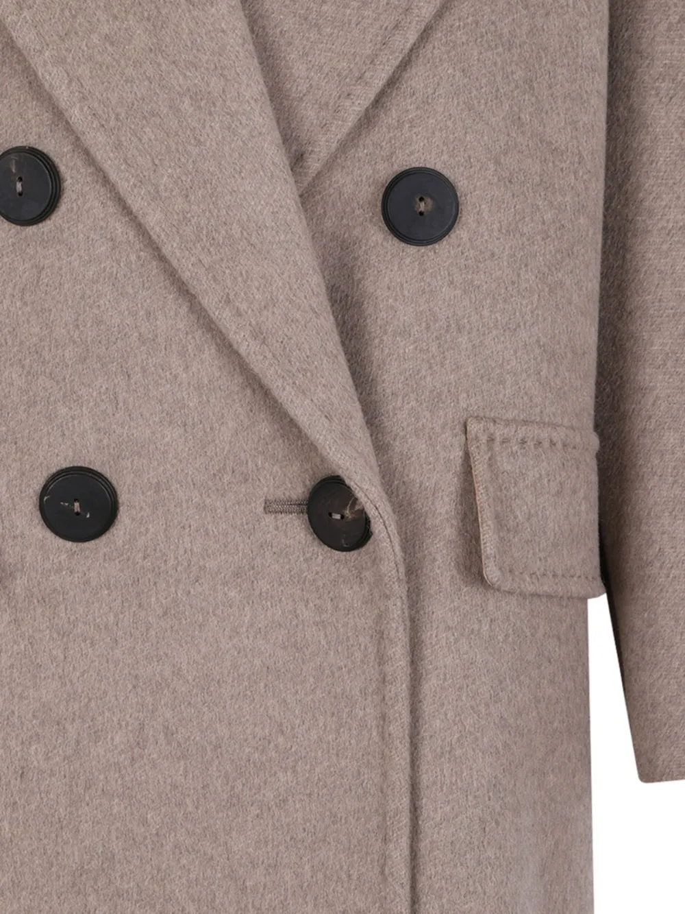 Max Mara Kasjmier jas met dubbele rij knopen Beige