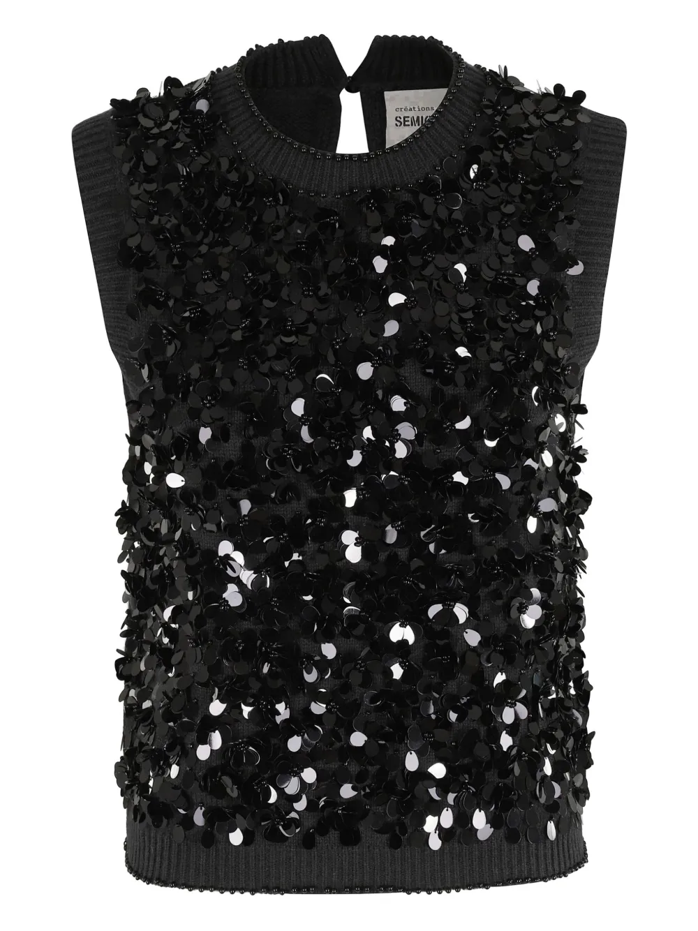 Semicouture sequinned waistcoat | Black | Image 1