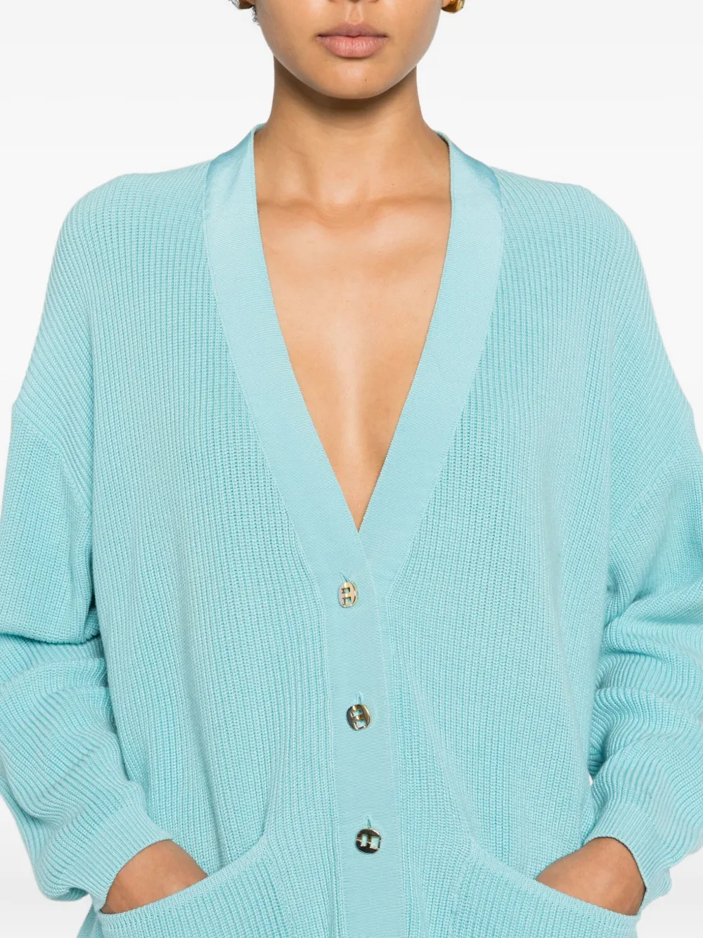 Pre-owned Ferragamo 1980s Button-detail Cardigan In Blue