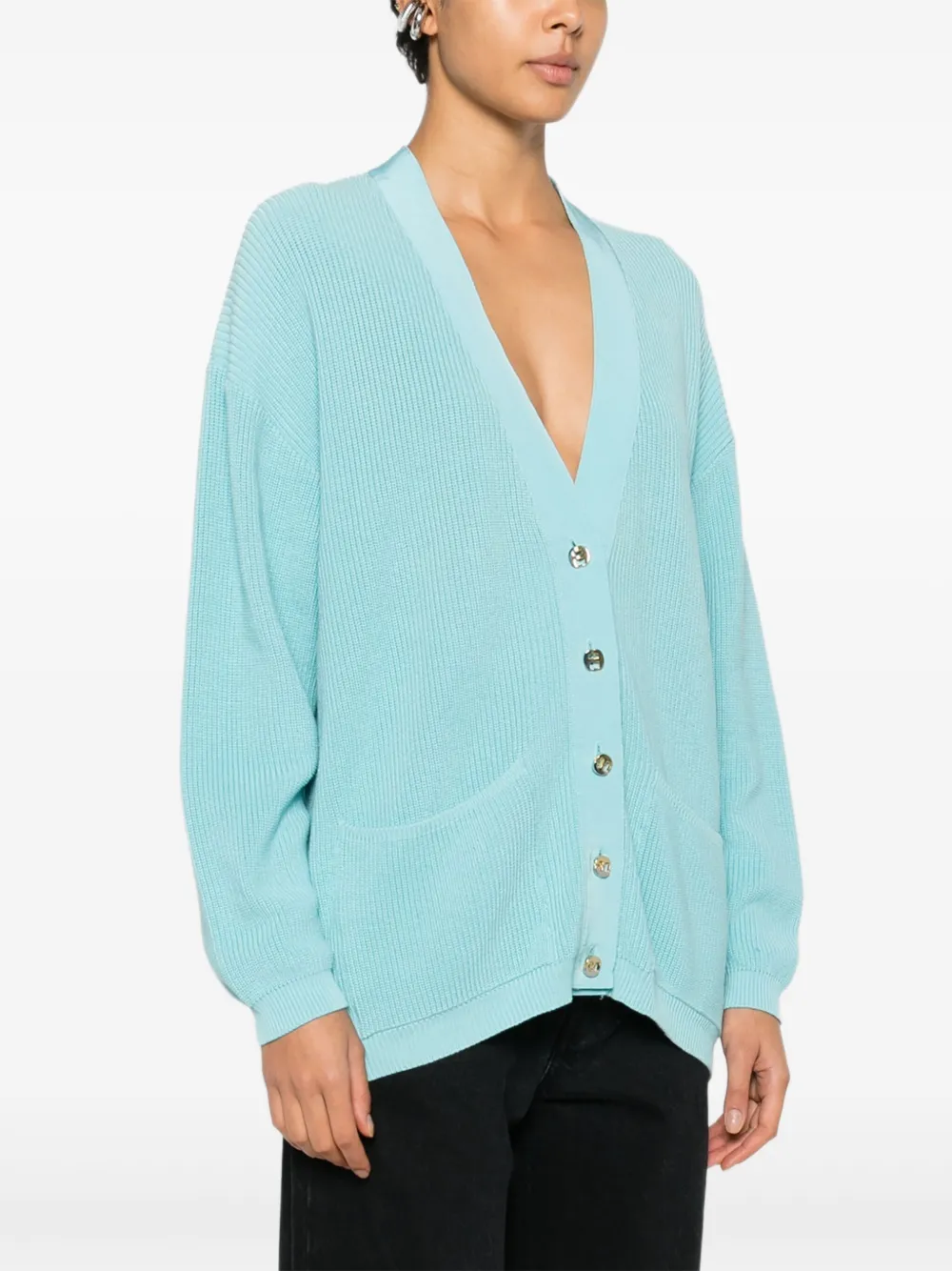 Pre-owned Ferragamo 1980s Button-detail Cardigan In Blue