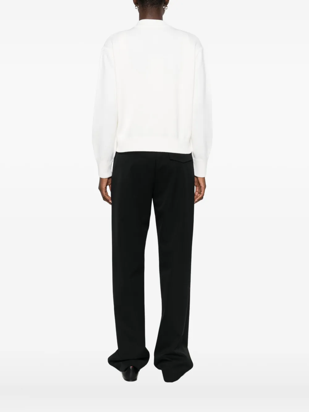 Max Mara Long-sleeved Sweater In White