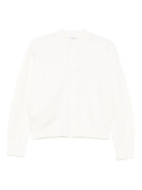 Max Mara Round-neck Cardigan in White