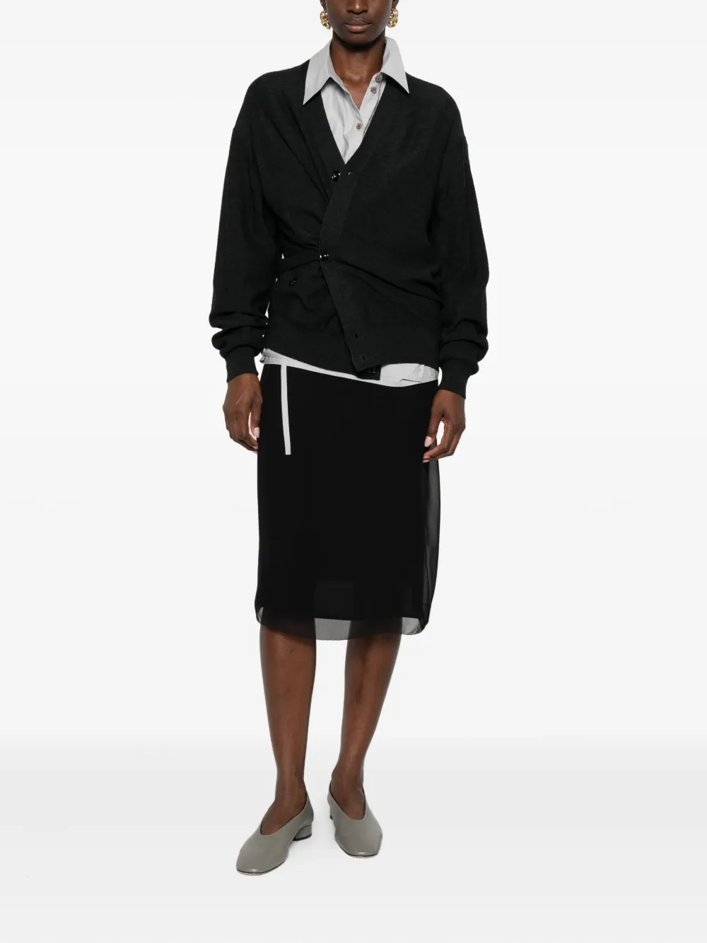 Lemaire Button-down Cardigan In Black