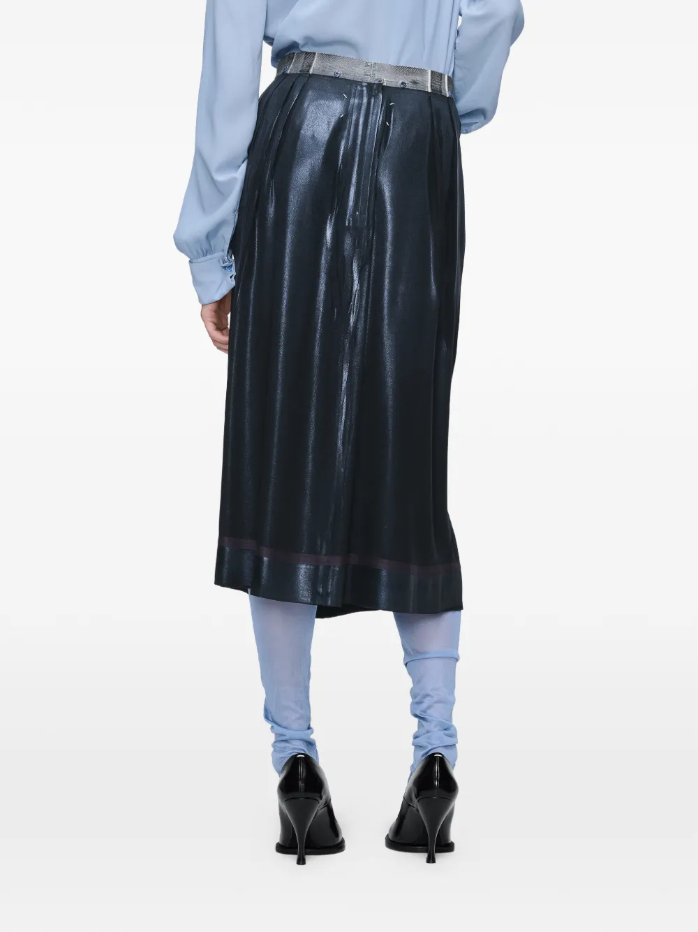 Maison Margiela Midi-rok met textuur Blauw