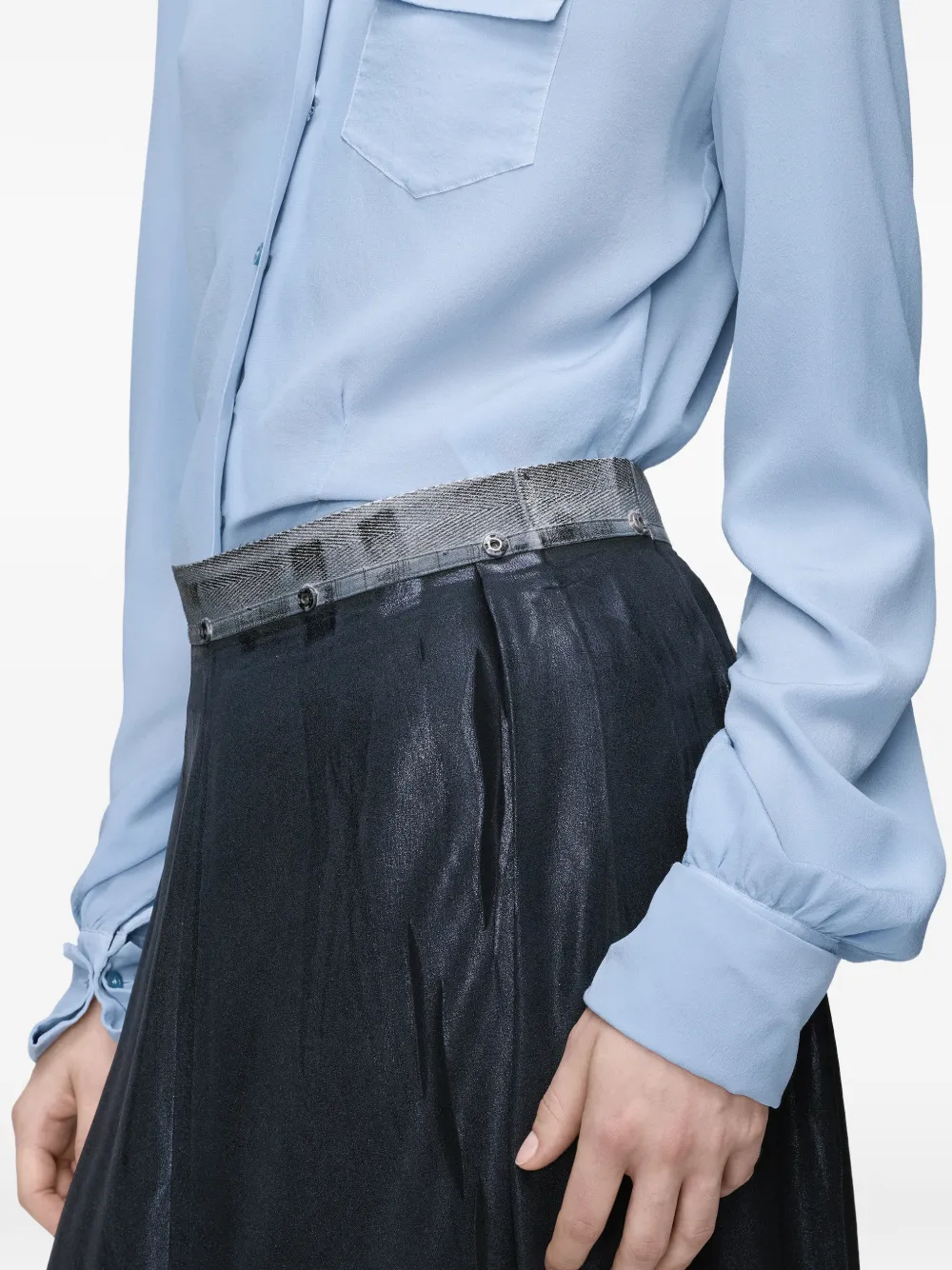 Maison Margiela Midi-rok met textuur Blauw