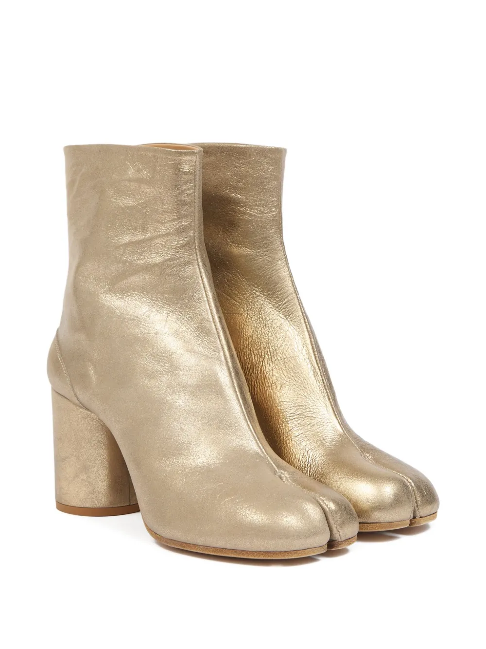 Maison Margiela Tabi Block-heel Ankle Boots In Gold
