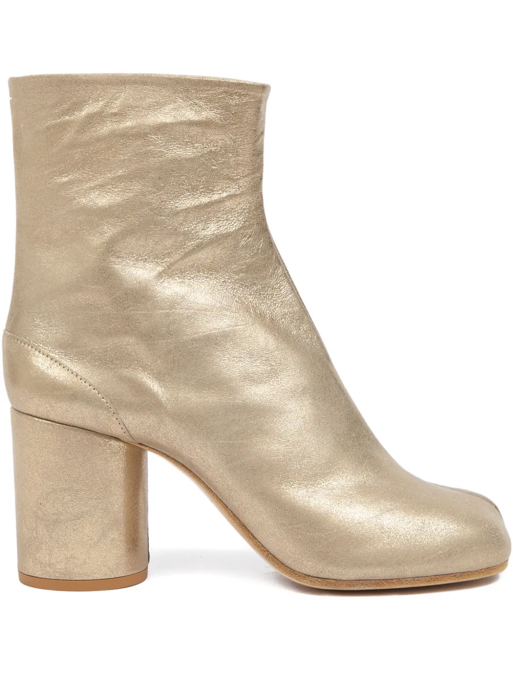 Maison Margiela Tabi Block-heel Ankle Boots In Gold