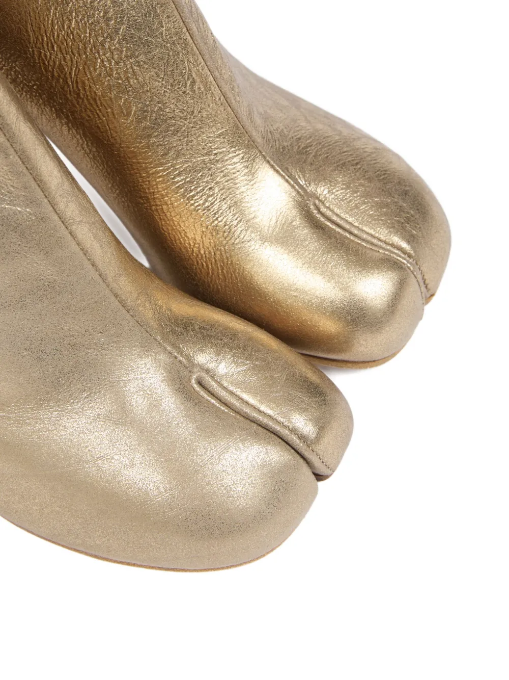 Maison Margiela Tabi Block-heel Ankle Boots In Gold